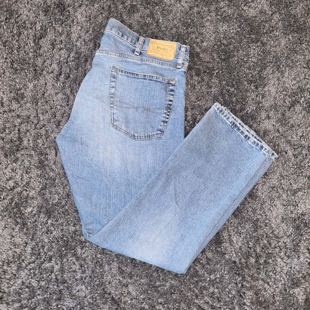 Polo Ralph Lauren Varick Slim Straight Jeans Light Wash Denim 38x32